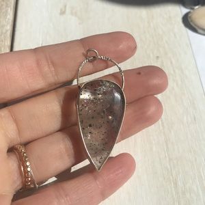 Garden quartz pendant. Sterling silver